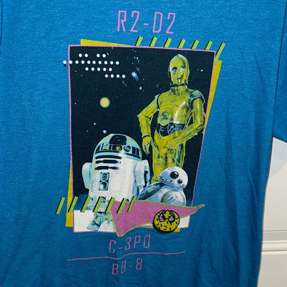 Star Wars Blue Graphic T-Shirt size Large - Picture 6 of 12